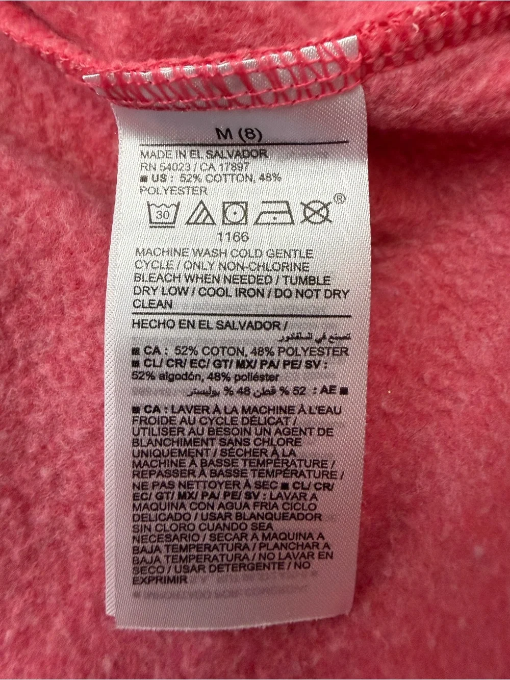 Old Navy Girls Pink Heart Print Pullover Hoodie Size 8